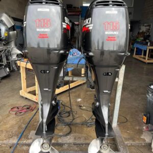2019 fairly used Twin Suzuki 115hp Outboard engine