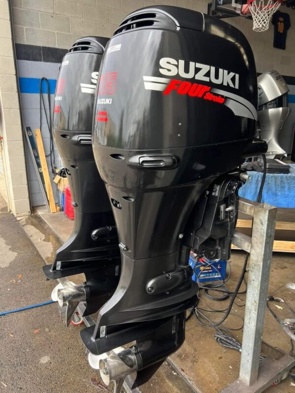 2019 fairly used Twin Suzuki 115hp Outboard engine - Image 3